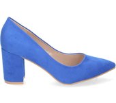 PuntoSalao Zapatos de tacon comodo estilo salon y punta fina mujer azul