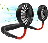 Ventilador de Cuello para Mujer, recargable, esencial para las vacaciones, ventilador de Cuello portátil, ventilador personal para Colgar with Manos libres, ventilador de Cuello Redondo con diseño de auriculares