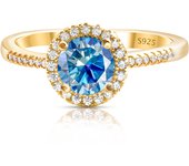1 Carat Moissanite Ring For Women Solid 925 Silver 18k gold yellow Plated Luxury Wedding Female Jewelry With Certificate Gift
