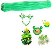 1000/100Pcs 30cm Green Pipe Cleaners Chenille Stem Solid Color Pipe Cleaners Set for Pipe Cleaners DIY Arts Crafts Decorations