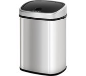 HOMCOM cubo de basura automático con sensor de infrarrojos cubo de cocina 48L plateado 40,5 x 29,5 x 57 cm