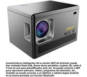 2024 New E450 8K Android 9.0 Dual Wifi6 500 ANSI Allwinner BT5.0 1080P 1280*720P Home Cinema Outdoor portable LED projector