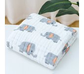 Happyflute 105*105CM 100% Cotton 6 Layers Soft Muslin Swaddle Blanket Baby Bath Towel Infant Stroller Blanket Sleepping Swaddle