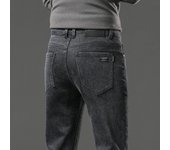 2024 Fashion Men's Stretch Jeans Business men Straight Leg Classic Jeans Casual Denim Long Pants Slim Fit Simple Man Trousers