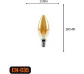 2PCS/Lot Retro Edison LED Light Bulb E14 E27 Vintage LED Bulb 220V 4W C35 A60 T45 ST64 G80 G95 G125 Led Lighting Edison Lamp