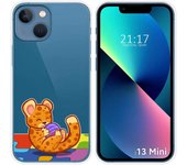 Funda Silicona Transparente compatible con iPhone 13 Mini (5.4) diseño Leopardo Dibujos