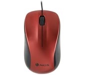 NGS Ratón Óptico WIRED RED con Cable USB 1200 Dpi - Diseño Ergonómico Ambidiestro