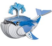 DAM. Puzle 3D de cartón con relieve. Diseño de Ballena Azul. 10x5x6cm.