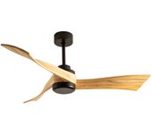 Create - Ventilador de Techo DC Silencioso con Aspas de Madera Natural y Función Invierno/Verano -WIND CURVE