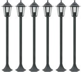 vidaXL Farolas de jardín aluminio verde oscuro E27 110 cm 6 unidades