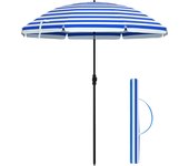 Sombrilla de 160 cm, Inclinación Bidireccional, Altura Ajustable, Bolsa de Transporte, Ideal para Balcón, Jardín, Terraza y Playa, UPF 50+