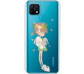 Funda compatible con Oppo A15 - Nina fondo corazones