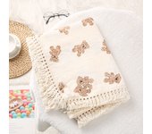 Cotton Muslin Swaddle Blankets for Newborn Baby Tassel Receiving Blanket New Born Swaddle Wrap Infant Sleeping Quilt Bed Cover