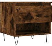 vidaXL Mesa de centro madera de ingeniería 50x46x50 cm Blanco, Negro, Blanco brillante Mesita de Salón o Comedor o Auxiliar Mesa de Café Meuble Salón