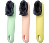 cepillos de limpieza, cepillo de cerdas suaves, cepillo para zapatos para el hogar, cepillo para ropa con agarre cómodo, cepillo de limpieza portátil (verde, rosa, amarillo)