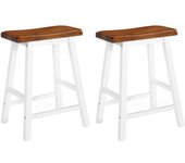 vidaXL Taburetes de cocina 2 unidades madera maciza