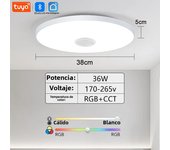 RGB Smart Ceiling Light LED Light with Speaker 30W 36W Audio Music Play TUYA APP Bluetooth WIFI Home Decor Bedroom Living Room