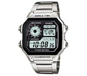 RELOJ CASIO AE-1200WHD-1AVEF PARA HOMBRE, EL RELOJ DE JAMES BOND 007 ACERO WORLD TIME