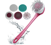 Ducha con cepillo corporal eléctrico, depurador exfoliante de masaje 5 en 1, cepillo de limpieza corporal giratorio de silicona suave, cepillo para espalda de baño