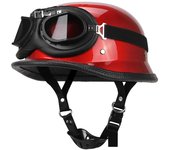 Brown Motorcycle Helmet Retro Vintage Cascos Para Moto Men Casco Moto PU  Scooter Cafe Racer Moto Helmet For Summer
