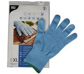 Papstar  Guante protector de cortes azul, Talla M, hecho con fibras de Dyneema, no absorbe la humedad, ultra ligero, lavable a máquina, máx. 70 grados, ideal para procesamiento de pescado y carne, después de DIN EN 388, Contenido: 1 pieza (81124) con fi