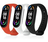 Correa de repuesto compatible con Xiaomi Mi Band 4/Mi Band 3, 3 correas deportivas ajustables de silicona, color negro, blanco y rojo.