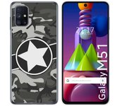 Tumundosmartphone Funda Gel Tpu para Samsung Galaxy M51 diseño Camuflaje 02 Dibujos