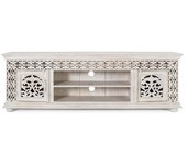 Mueble TV madera mango blanco envejecido