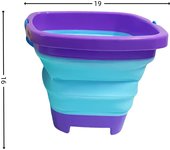 Cubo de playa para niños al aire libre, cubo plegable grueso, cubo para juguetes de playa, cubo plegable de almacenamiento portátil para viajes