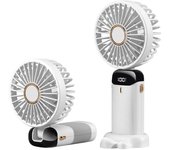 Ventilador portátil USB de Mano plegable con Pantalla y soporte para teléfono recargable de 5 velocidades con soporte de Cuello