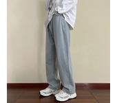 Men's Korean Casual Hip Hop Long Baggy Jeans Classic Man Straight Wide Leg Denim Pants Light Blue Grey Black Streetwear Trousers
