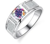Real 1.0 Carat Moissanite Ring For Men Pure Solid 18K White Gold Rings D Color Diamond Engagement Wedding Ring Jewelry Gift