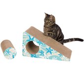 Trixie Rampa para Gatos y Rascador de Cartón Turquesa