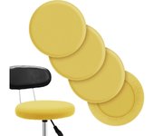 Fundas para taburetes de bar redondos, lavables, fundas de cojín elásticas para sillas de bar de 14 a 17 pulgadas (negro, 4)