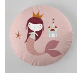 COJIN REDONDO INFANTIL CON RELLENO SEAHORSE 40 CM DIAMETRO HACIENDO EL INDIO FABRICADO EN ESPAÑA