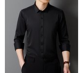 Men's Long Sleeved Shirt Classic Solid Color Soft Comfortable Fit Business Formal Social Without Pockets Red Black white 4XL 5XL