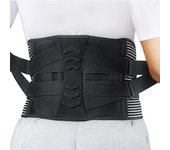 AGPTEK Faja Lumbar para Espalda, Cinturón de Soporte Lumbar Aliviar Dolor y Lesiones, Ciática, Faja Lumbar Deportiva para Hombre y Mujer, Negro(Talla S)