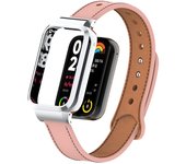 Suitable for Xiaomi band 8 pro double-button leather strap, metal-protected case one-piece strap Miband 8 pro replacement strap