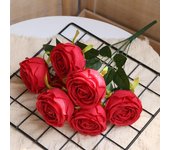 2 piezas de rosas artificiales, una rama de 7 ramos abiertos, tallos de rosas de imitación se utilizan para arreglos de boda, ramos de novia, decoración del hogar (blanco)