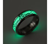 Glow In Dark Ring Luminous Fluorescent Stainless Steel Blue Yellow Light Love Heart Couples Finger Rings Jewelry Gift Anillo