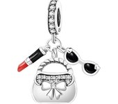 925 Sterling Silver Pink Crown Perfume  Pendant beads Fit Diy Bracelet Necklace Making Gift Of High Quality Jewelry