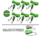 6pcs 4mm Camping Awning Wind Rope Tent Hook tension Rope Fastener Fixed Buckle Pulley Tensioner Ratchet Hangers Tool