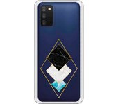 Funda compatible con Samsung Galaxy A03s - Rombos Marmol Dorado