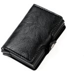 Double Layer Men ID Credit Bank Card Holder Wallet Anti Rfid Blocking Protected Magic Leather Slim Mini Small Money Wallets