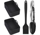 Air Fryer Silicone Tray Rectangle Oven Baking Tray Basket Reusable Liner Insert Dish For Ninja Foodi fryer Pan Accessories