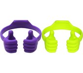 Soporte para teléfono para tabletas, lectores electrónicos y teléfonos intelentes (paquete de 2) Verde y Morado