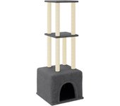 Rascador para Gatos with postes de ISAL gris obscure133.5 cm