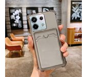 Note13 Card Slot Holder Bag Case On For Xiaomi Redmi Note 13 12 11 Pro 10 12s 11s 10s 9 Mi 12T 13T Poco X6 X5 X3 NFC Clear Cover