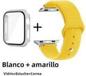 Glass+Case+Strap for Apple Watch Band 42mm 44mm 41mm 40mm 38mm 45mm 49mm Screen Protectors for Apple IWatch Series 8 7 6 SE 5 4
