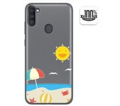 Tumundosmartphone Funda Gel Transparente para Samsung Galaxy A11 / M11 diseño Playa Dibujos
